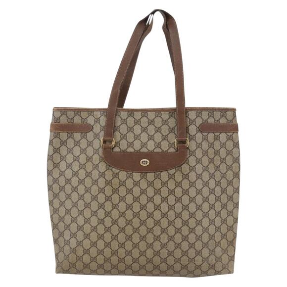 GUCCI GG Supreme Tote Bag Pvc Beige Brown 39 02 061 - Picture 2 of 12